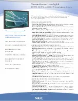 NEC 42XM5 - PlasmaSync - 42" Plasma Panel Brochure & Specs предпросмотр