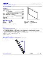 Preview for 1 page of NEC 42XM5 - PlasmaSync - 42" Plasma Panel Installation Manual