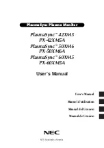 NEC 42XM5 - PlasmaSync - 42" Plasma Panel User Manual preview
