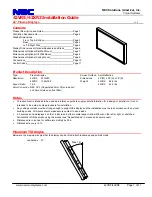 Preview for 1 page of NEC 42XR3 Installation Manual