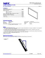 Preview for 1 page of NEC 50XM5A Installation Manual