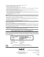 Предварительный просмотр 8 страницы NEC 50XR4 User Manual