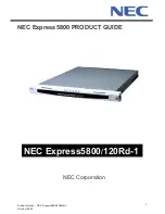 NEC 5800 Series Product Manual предпросмотр