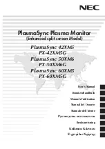 NEC 60XM5 - PlasmaSync - 60" Plasma Panel User Manual preview