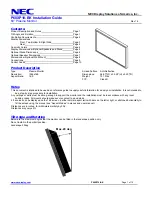 NEC 60XP10-BK Installation Manual preview