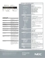 Preview for 2 page of NEC 60XP10 - PlasmaSync - 60" Plasma Panel Specifications