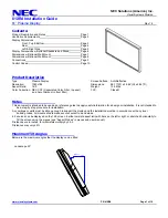Предварительный просмотр 1 страницы NEC 61XR4 Installation Manual