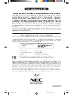 Предварительный просмотр 37 страницы NEC A500+TM User Manual