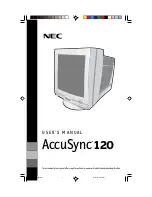 NEC AccuSync 120 User Manual preview