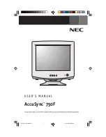 NEC AccuSync 750F User Manual preview