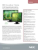NEC AccuSync AS171 Brochure & Specs preview