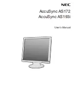 NEC AccuSync AS172 User Manual preview