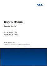 NEC AccuSync AS173M User Manual preview