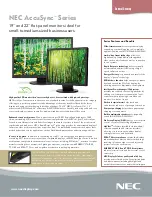 Preview for 1 page of NEC AccuSync AS191WM Brochure