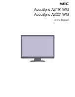 NEC AccuSync AS191WM User Manual preview
