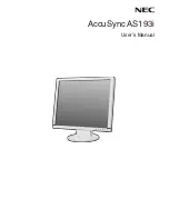 NEC AccuSync AS193i User Manual preview