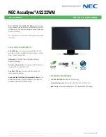 Preview for 1 page of NEC AccuSync AS222WM Specification
