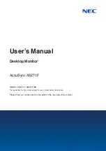 Preview for 1 page of NEC AccuSync AS271F User Manual