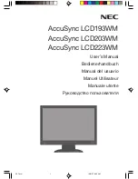 Предварительный просмотр 1 страницы NEC AccuSync LCD193WM User Manual