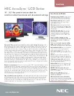Preview for 1 page of NEC AccuSync LCD193WXM Brochure