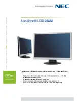 NEC AccuSync LCD223WM Specifications preview