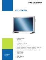 Preview for 1 page of NEC AccuSync LCD4000e Specifications