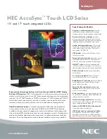 Preview for 1 page of NEC AccuSync LCD52V-TC1 Brochure