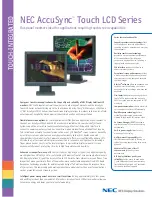 Preview for 1 page of NEC AccuSync LCD52V-TC1 Specifications