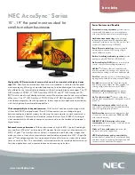 Предварительный просмотр 1 страницы NEC AccuSync LCD52V Specifications