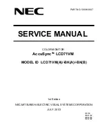 NEC AccuSync LCD71VM Service Manual preview