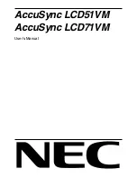 NEC AccuSync LCD71VM User Manual preview