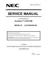 Preview for 1 page of NEC AccuSync LCD72VM User Manual