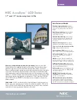 Preview for 1 page of NEC AccuSync LCD72VX-BK-TA Brochure