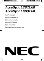 NEC AccuSync LCD72XM User Manual preview