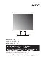Preview for 1 page of NEC AccuSync LCD73 VXM User Manual