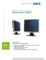NEC AccuSync LCD73V Specification Sheet preview