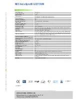 Предварительный просмотр 2 страницы NEC AccuSync LCD73VM Technical Specifications