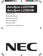 NEC AccuSync LCD73VM User Manual preview