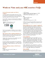 Preview for 1 page of NEC AccuSync LCD92VXM Frequently Asked Questions