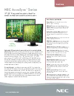 NEC AS171-BK Brochure & Specs предпросмотр