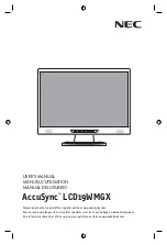 NEC ASLCD19WMGX-BK User Manual preview