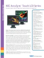 Preview for 1 page of NEC ASLCD52V-BK-TC - AccuSync - 15" LCD Monitor Specifications