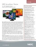 Preview for 1 page of NEC ASLCD73VXM-BK - AccuSync - 17" LCD Monitor Specifications