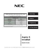 NEC Aspire S IntraMail System Manual preview