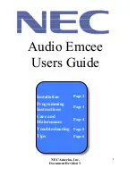 Preview for 1 page of NEC Audio Emcee User Manual