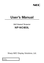 NEC Cinema NP-NC603L User Manual предпросмотр