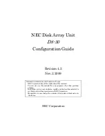 Предварительный просмотр 1 страницы NEC D8-30 Configuration Manual