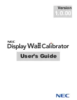 Предварительный просмотр 1 страницы NEC Display Wall Calibrator 1.0.00 User Manual