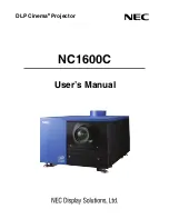 Preview for 7 page of NEC DLP CINEMA NC1600C Service Manual