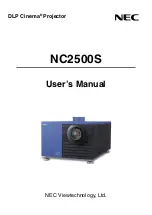 NEC DLP CINEMA NC2500S User Manual preview